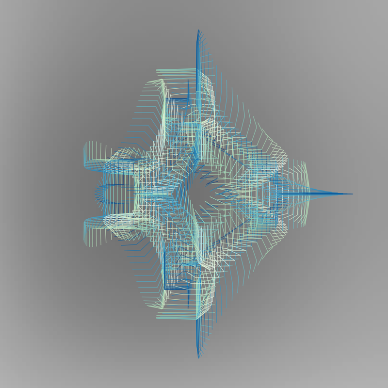 image of curves generated using the spirograph script over coloured backgrounds
