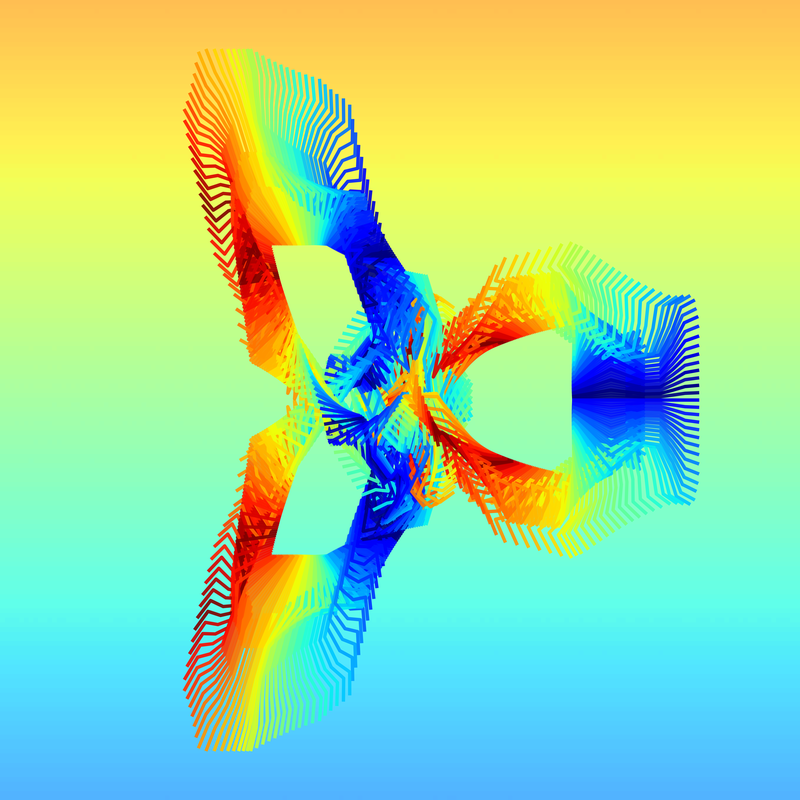 image of plot generated using the spirograph script but with background colour gradient