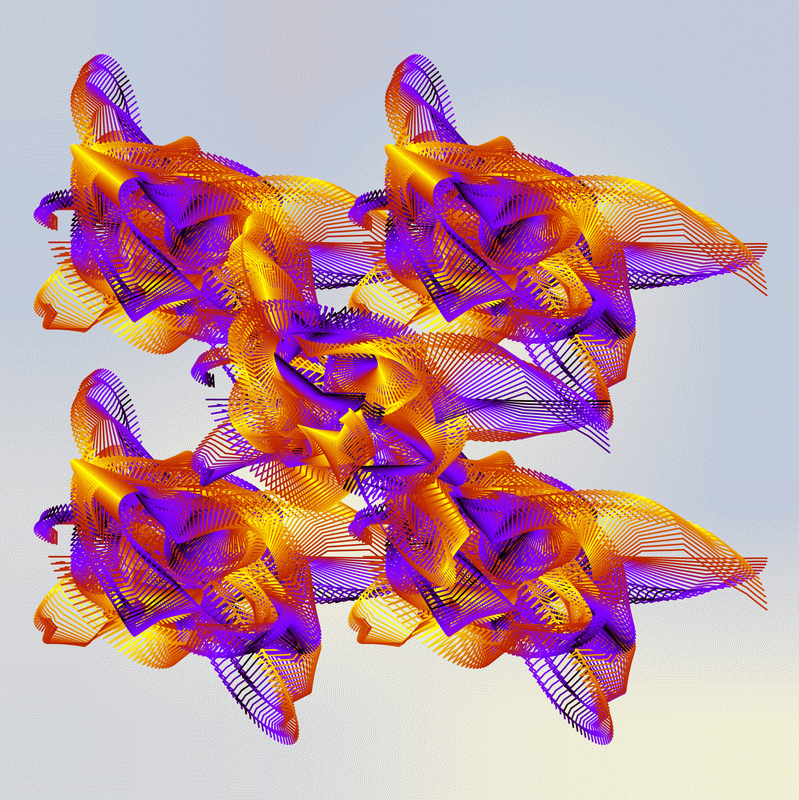 gnarly spirograph images expanded through applying 4 symmetrical linear translations