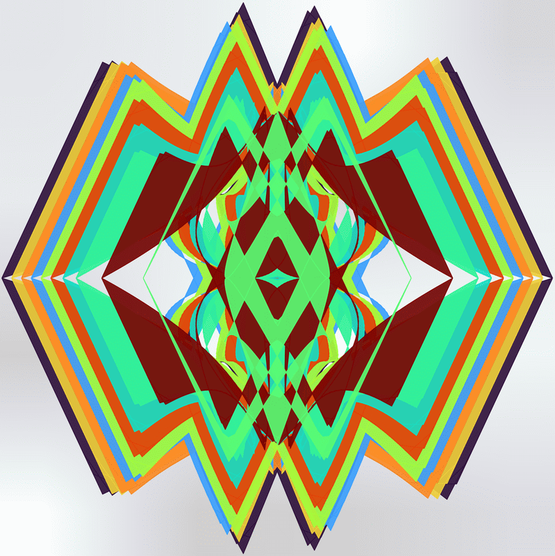 gnarly spirograph images plotted with colors between different data rows