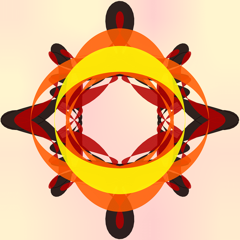 gnarly spirograph images plotted with colors between different data rows