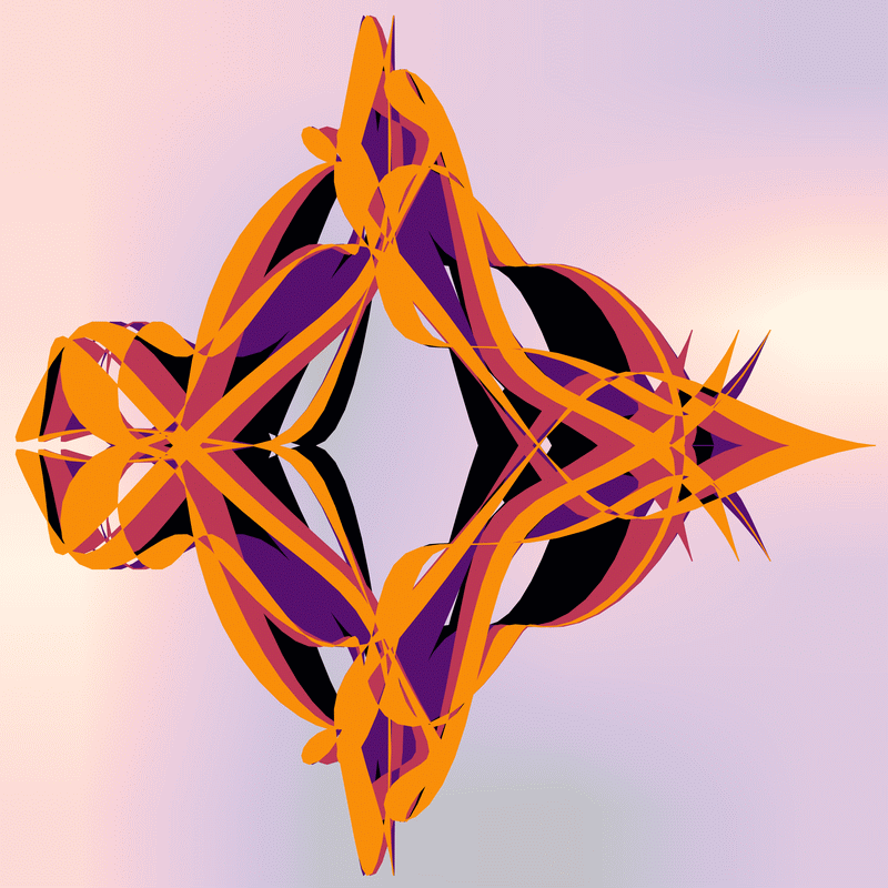 gnarly spirograph images generated with matplotlib fill_between(), with variations between which rows the colouring occurs