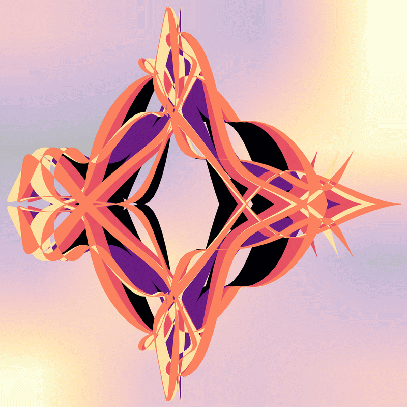 gnarly spirograph images generated with matplotlib fill_between(), with variations between which rows the colouring occurs