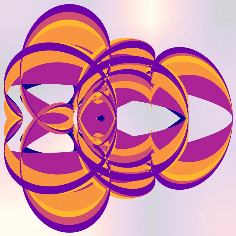 gnarly spirograph images generated with matplotlib fill_between(), with variations between which rows the colouring occurs
