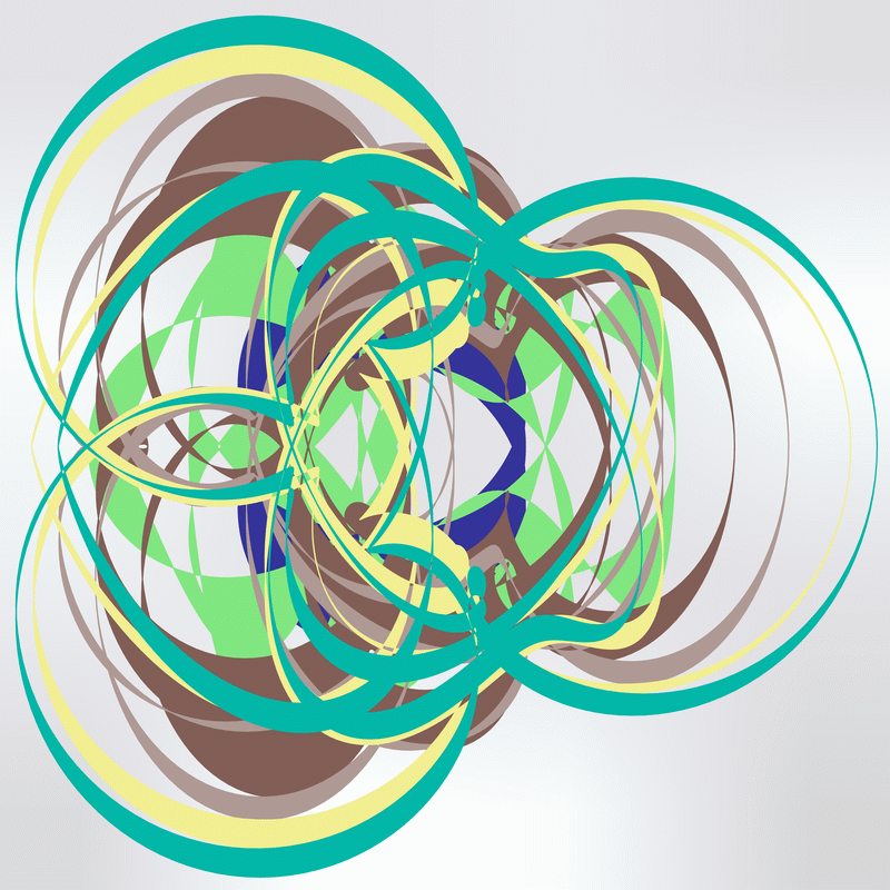 gnarly spirograph images generated with matplotlib fill_between(), with variations between which rows the colouring occurs