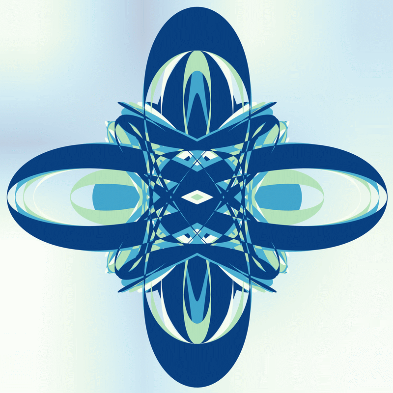 gnarly spirograph images generated with matplotlib fill_between(), with variations between which rows the colouring occurs