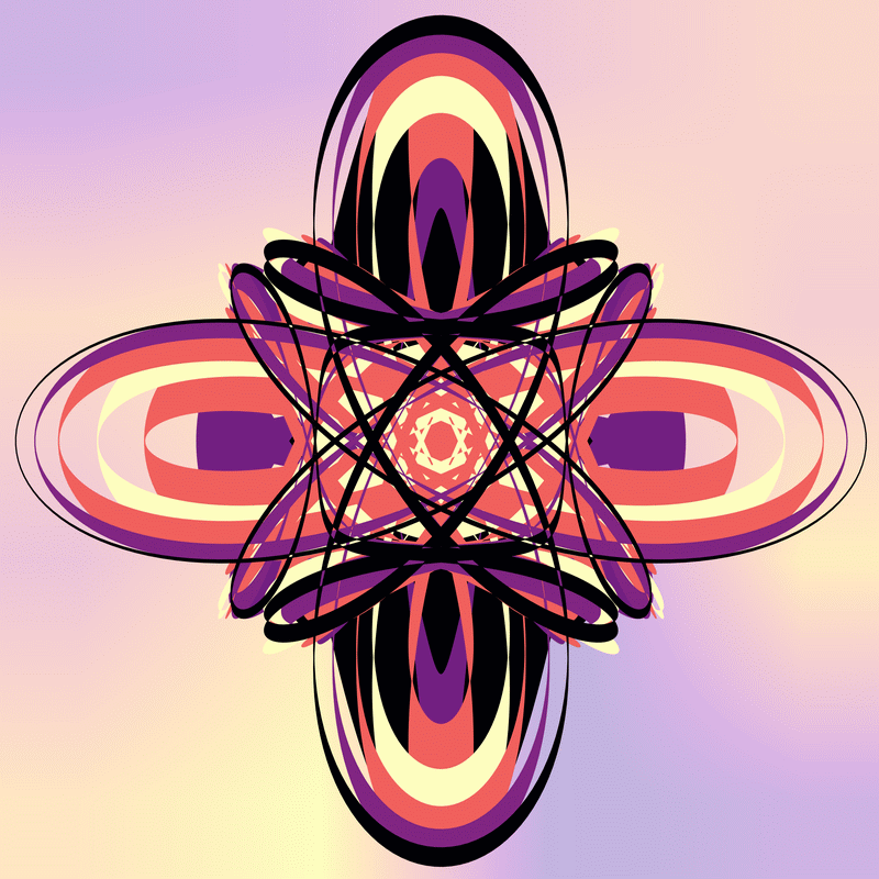 gnarly spirograph images generated with matplotlib fill_between(), with variations between which rows the colouring occurs