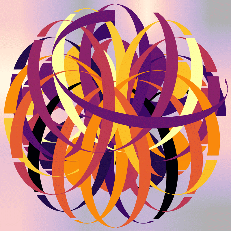 gnarly spirograph images generated with matplotlib fill_between(), with variations between which rows the colouring occurs