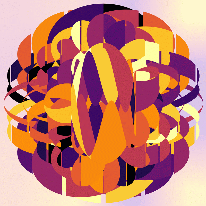 gnarly spirograph images generated with matplotlib fill_between(), with variations between which rows the colouring occurs