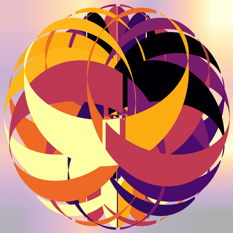 gnarly spirograph images generated with matplotlib fill_between(), with variations between which rows the colouring occurs