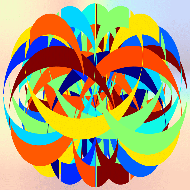 gnarly spirograph images generated with matplotlib fill_between(), with variations between which rows the colouring occurs