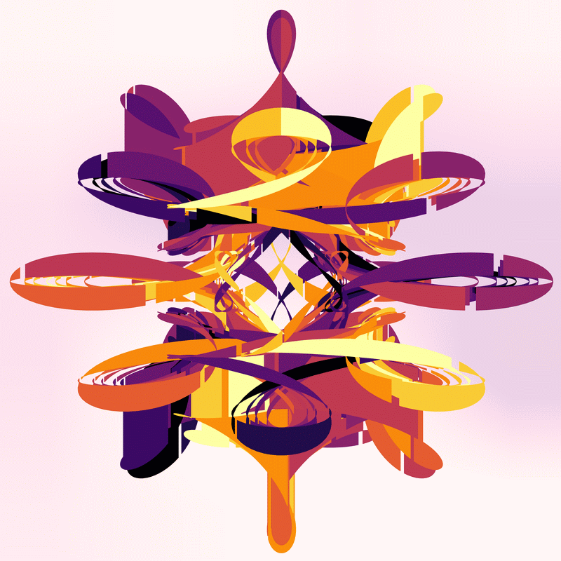 gnarly spirograph images generated with matplotlib fill_between(), with variations between which rows the colouring occurs