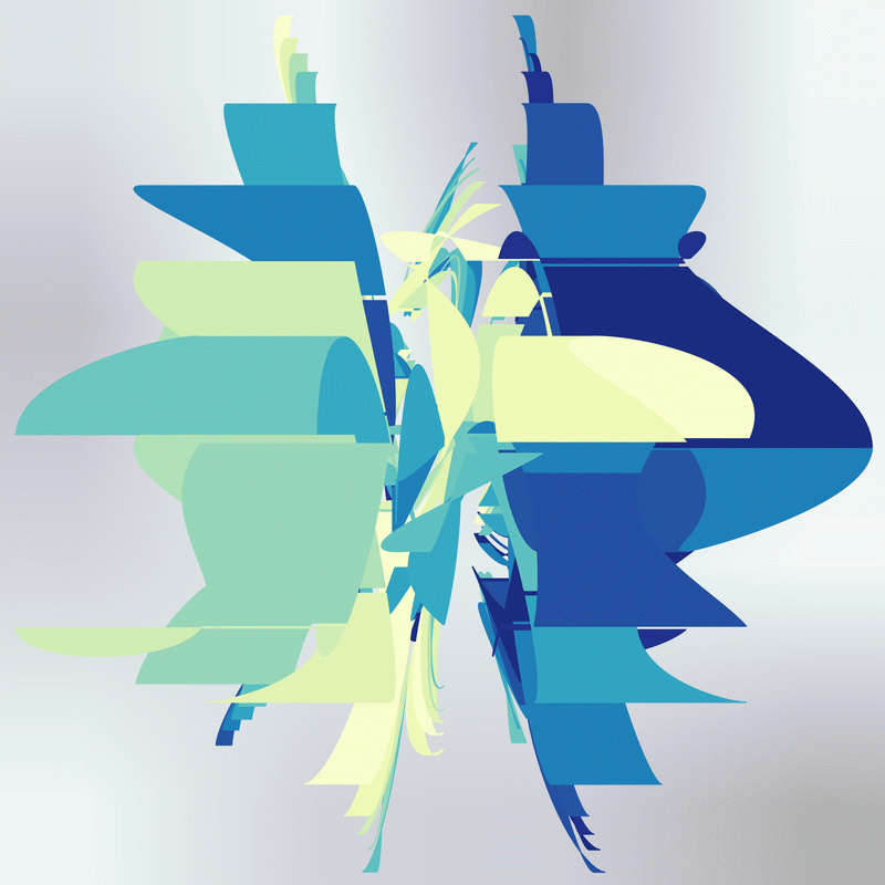 gnarly spirograph images generated with matplotlib fill_between(), with variations between which rows the colouring occurs