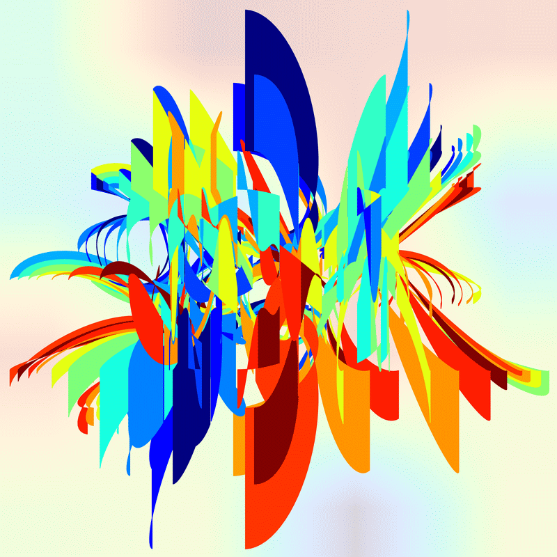 gnarly spirograph images generated with matplotlib fill_between(), with variations between which rows the colouring occurs