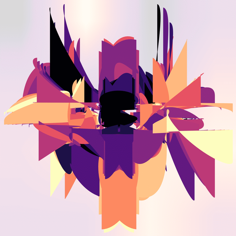 gnarly spirograph images generated with matplotlib fill_between(), with variations between which rows the colouring occurs